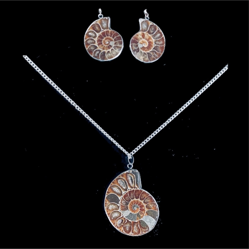 Nautilus necklace and earring set